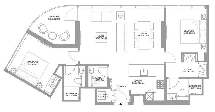 2 bedroom layout