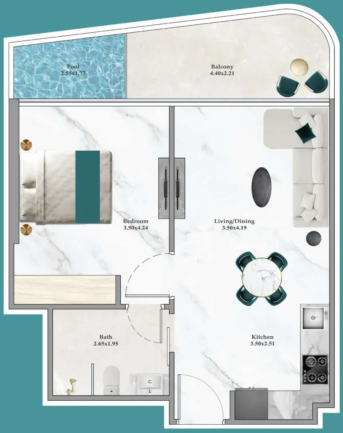 1 bedroom layout