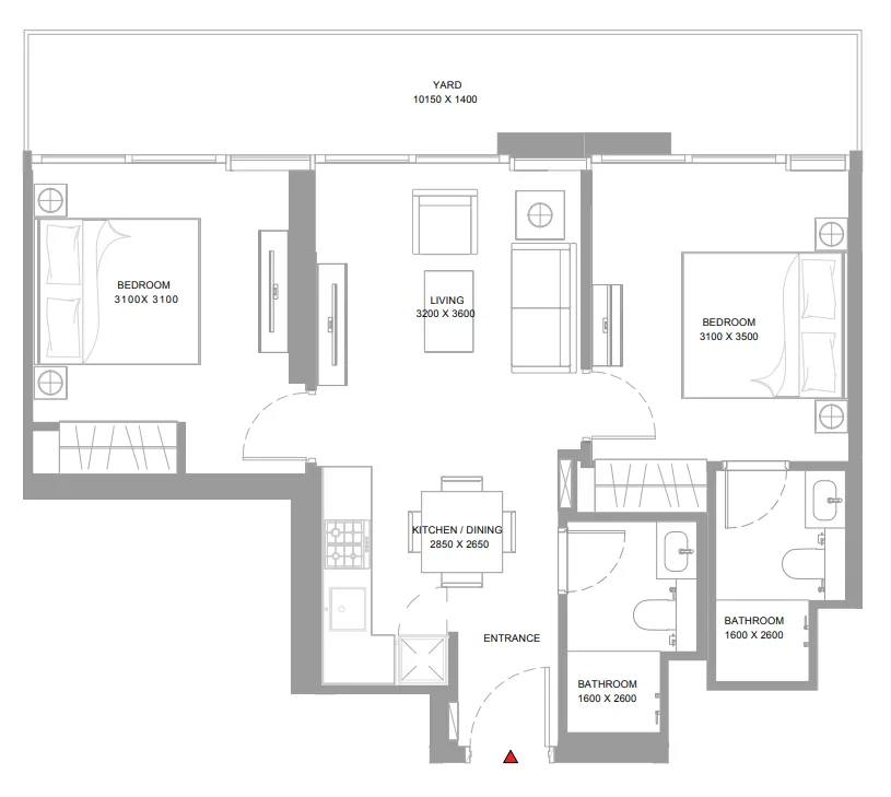 2 bedroom layout