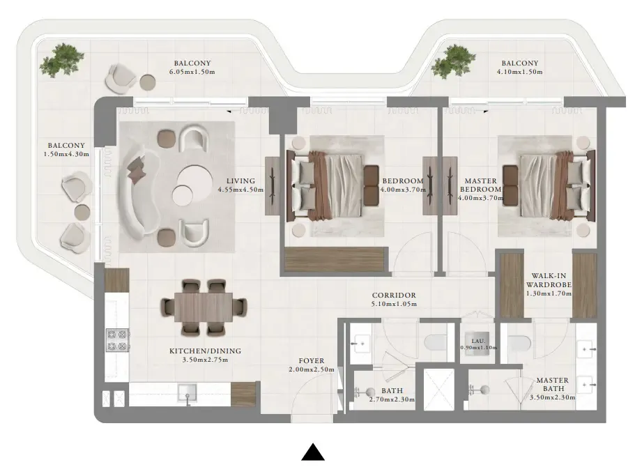 2 bedroom layout