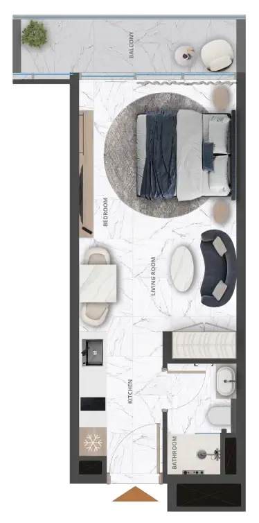 0 bedroom layout