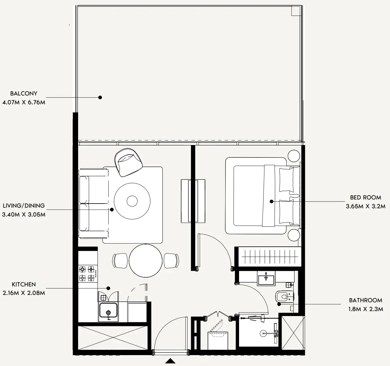 1 bedroom layout