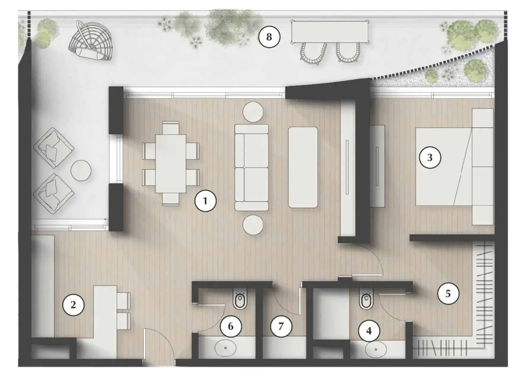1 bedroom layout