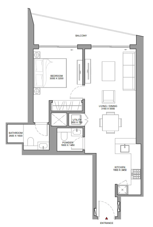 1 bedroom layout