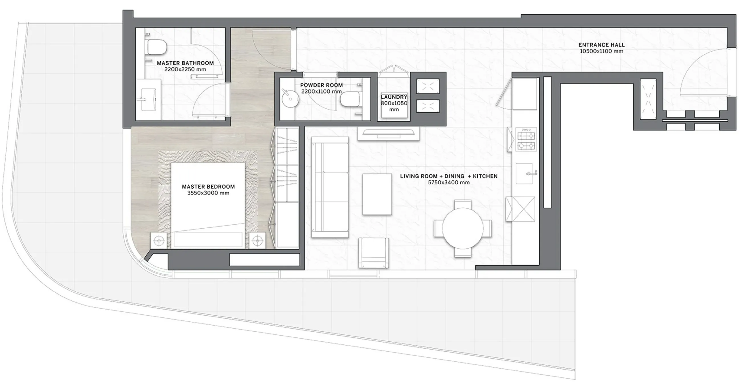 1 bedroom layout