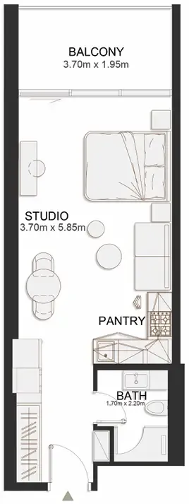 0 bedroom layout