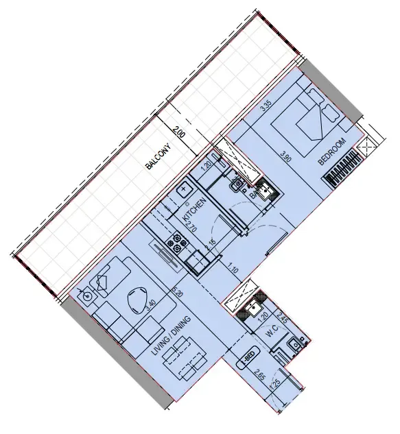 1 bedroom layout