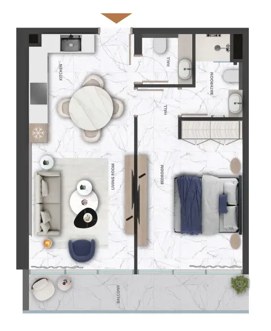 1 bedroom layout