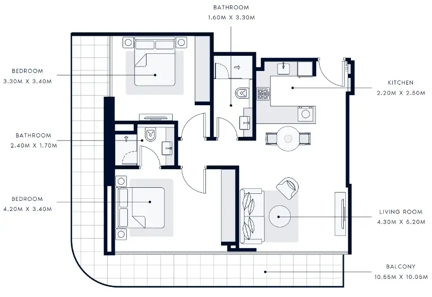 2 bedroom layout