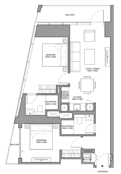 2 bedroom layout