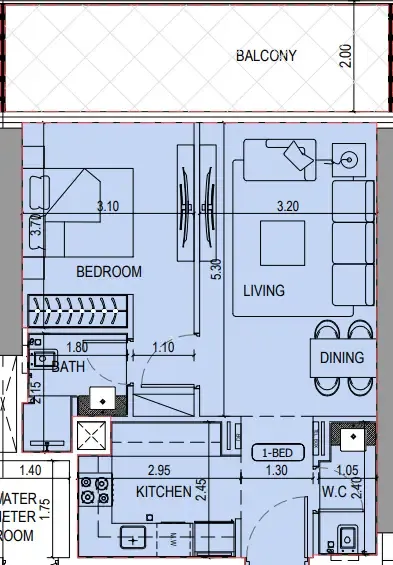 1 bedroom layout
