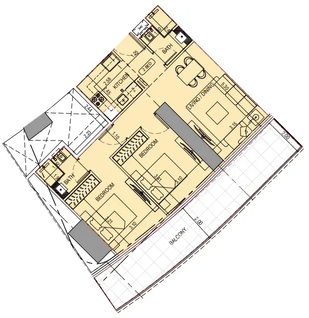 2 bedroom layout