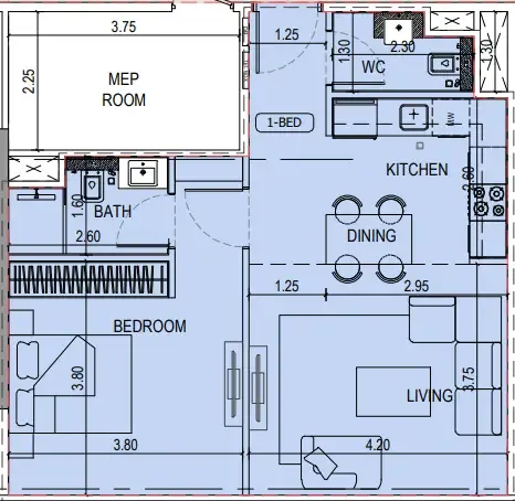 1 bedroom layout