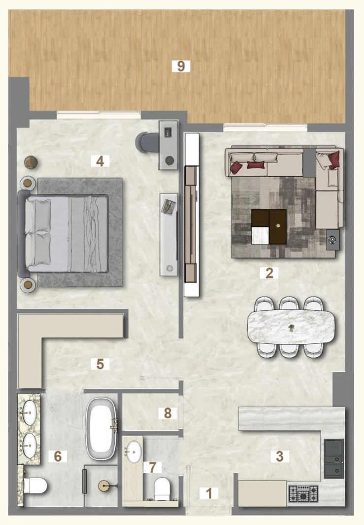 1 bedroom layout