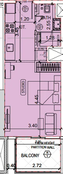 0 bedroom layout