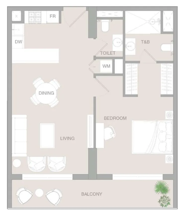 1 bedroom layout