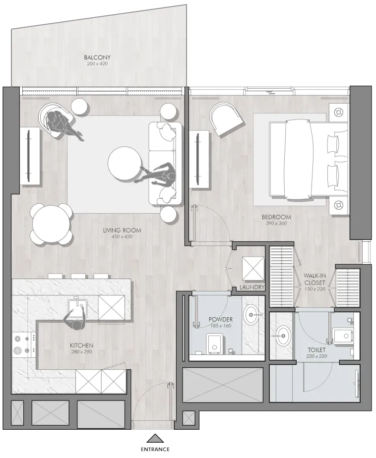 1 bedroom layout