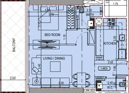 1 bedroom layout