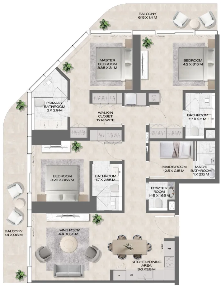 3 bedroom layout