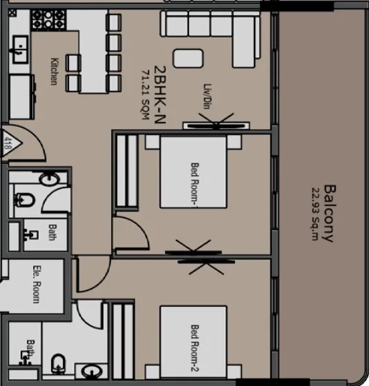 2 bedroom layout