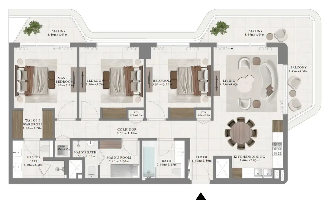 3 bedroom layout