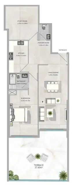 1 bedroom layout