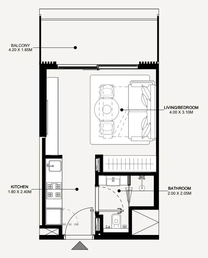0 bedroom layout