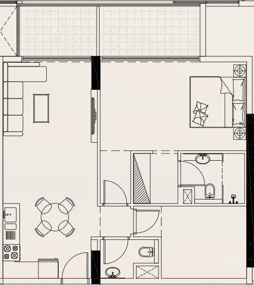 1 bedroom layout