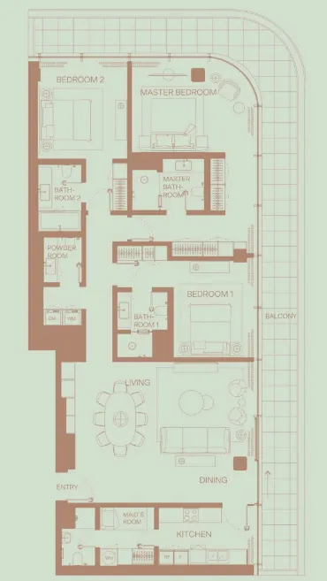 3 bedroom layout