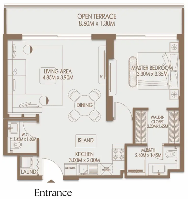 1 bedroom layout