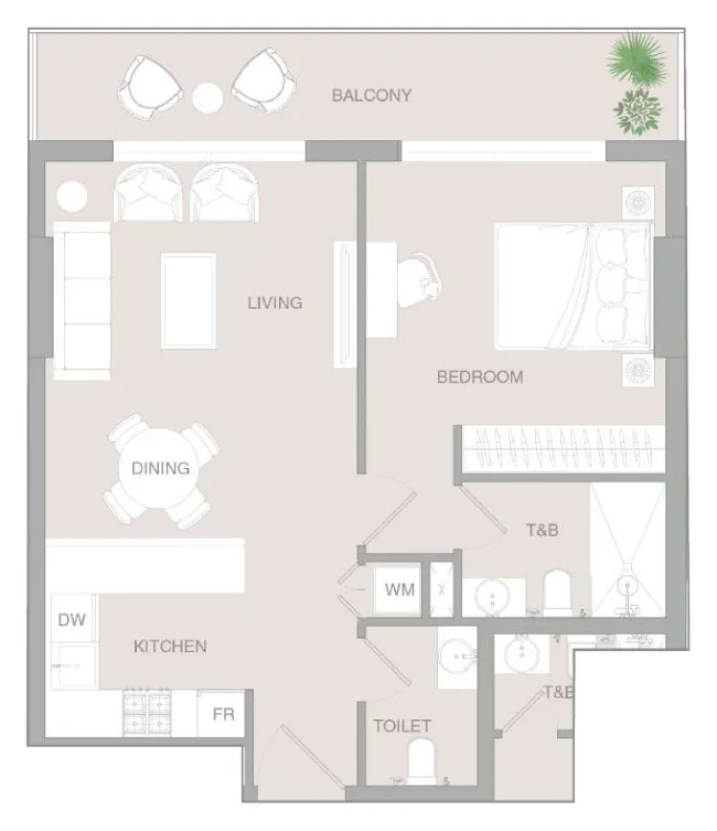 1 bedroom layout