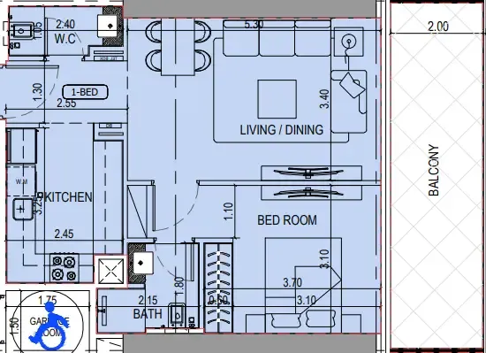 1 bedroom layout
