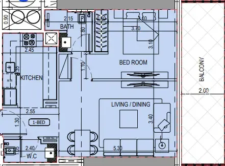 1 bedroom layout