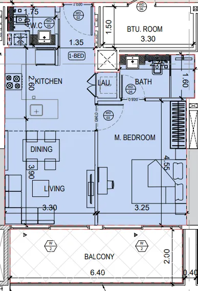 1 bedroom layout