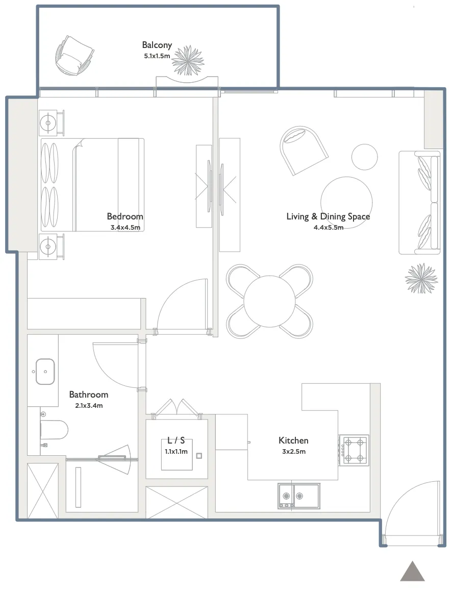 1 bedroom layout