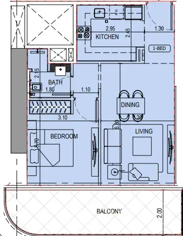 1 bedroom layout