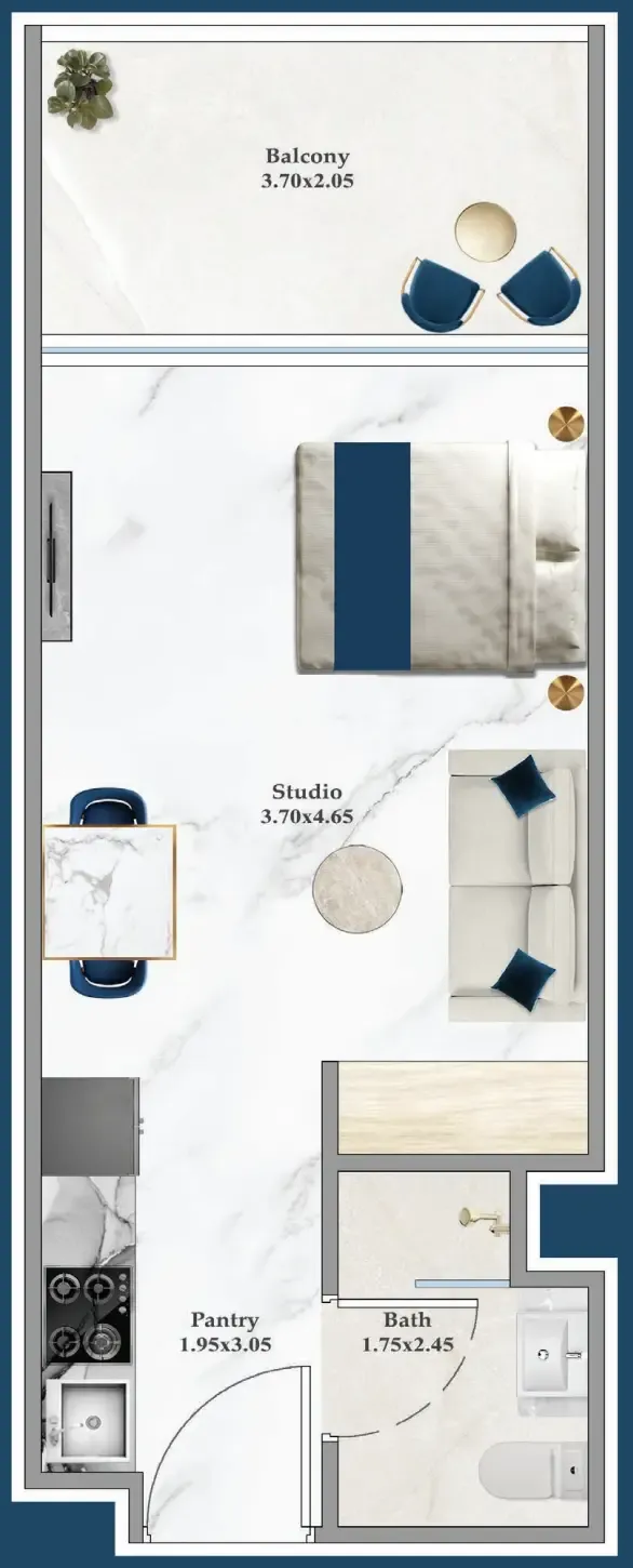 0 bedroom layout