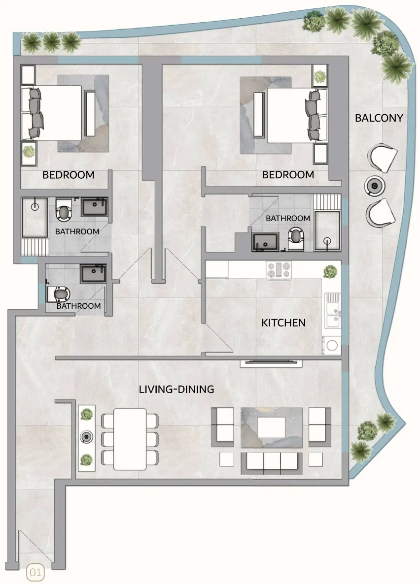 2 bedroom layout