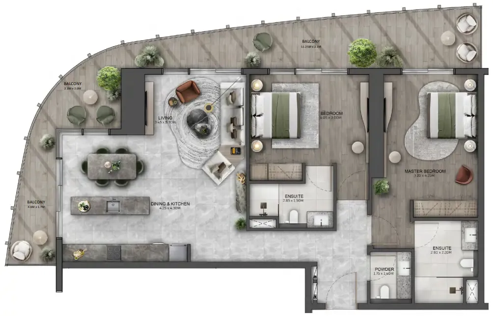 2 bedroom layout