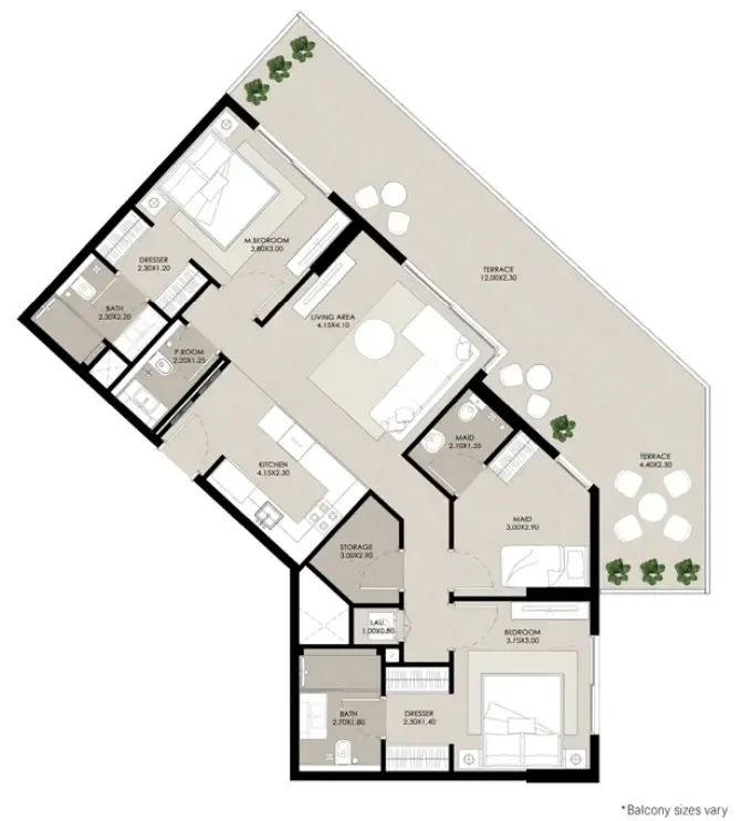 2 bedroom layout