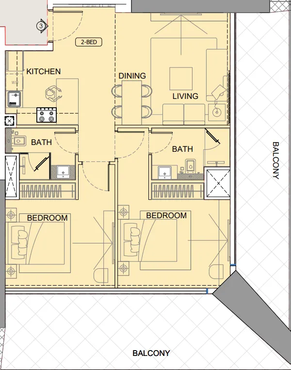 2 bedroom layout