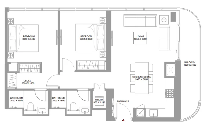 2 bedroom layout
