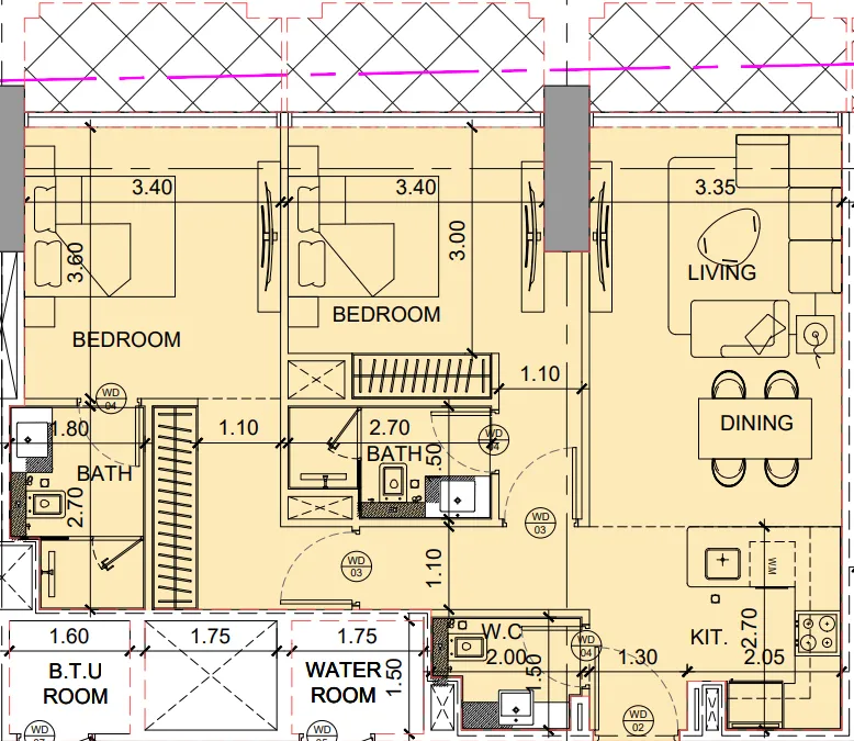 2 bedroom layout