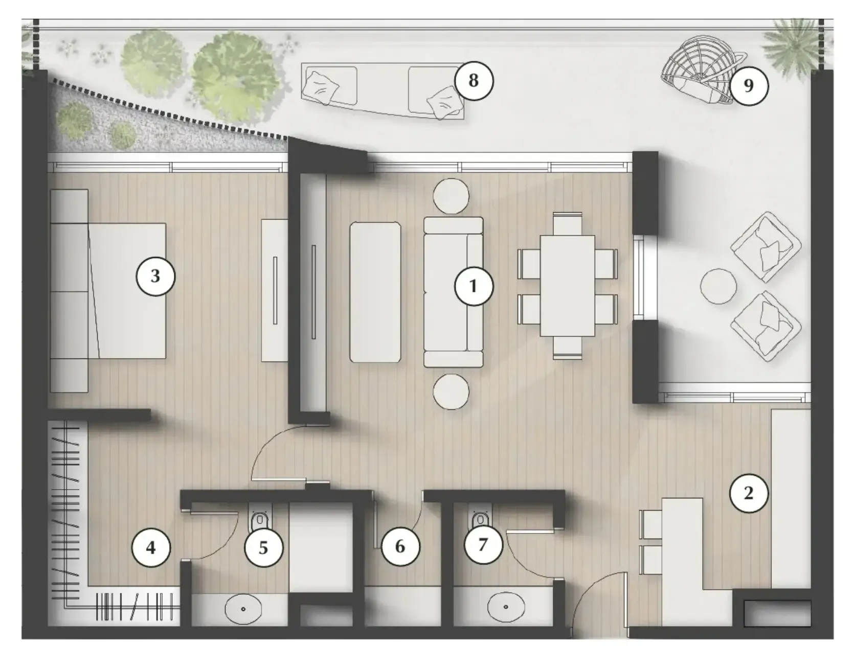 1 bedroom layout
