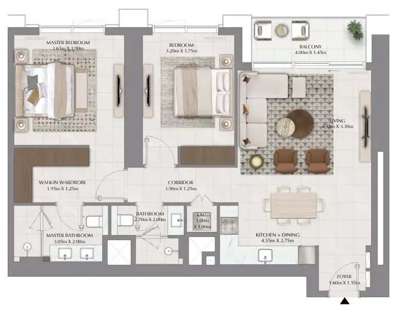2 bedroom layout