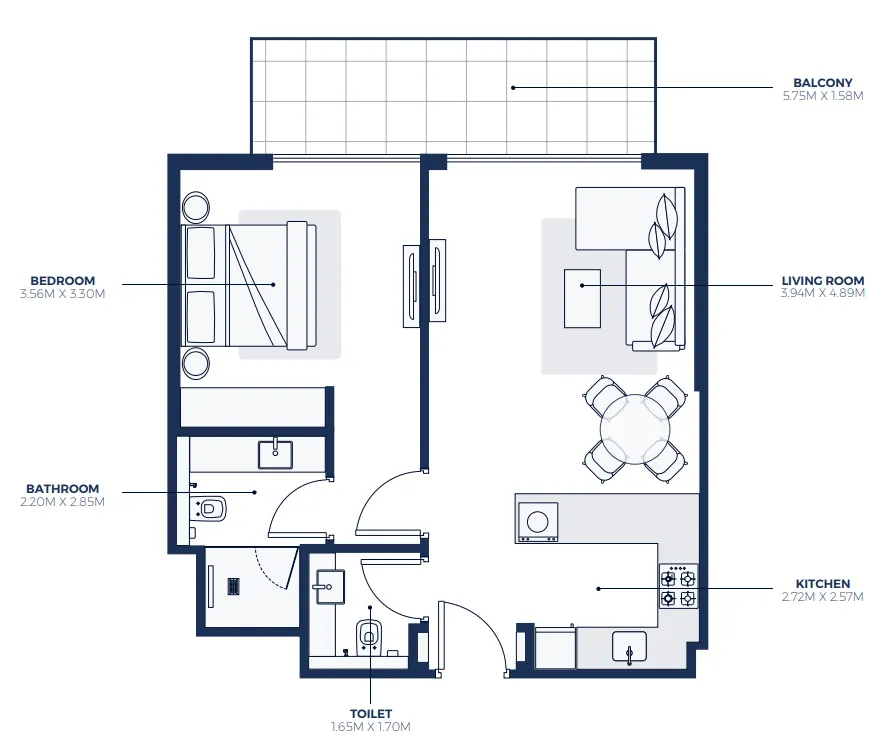 1 bedroom layout