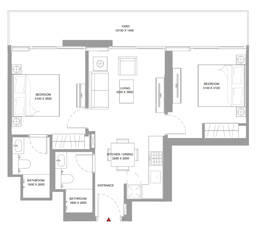 2 bedroom layout