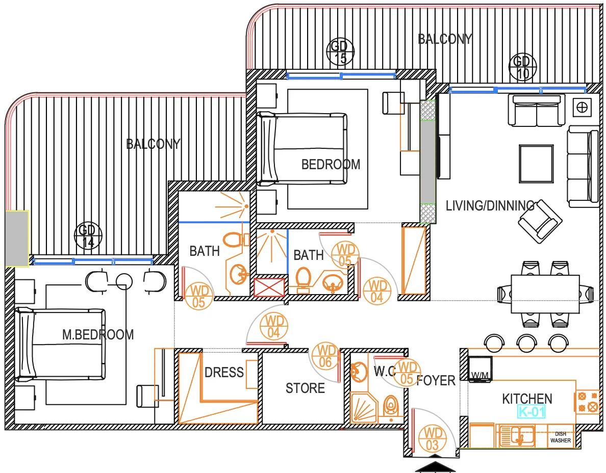 2 bedroom layout
