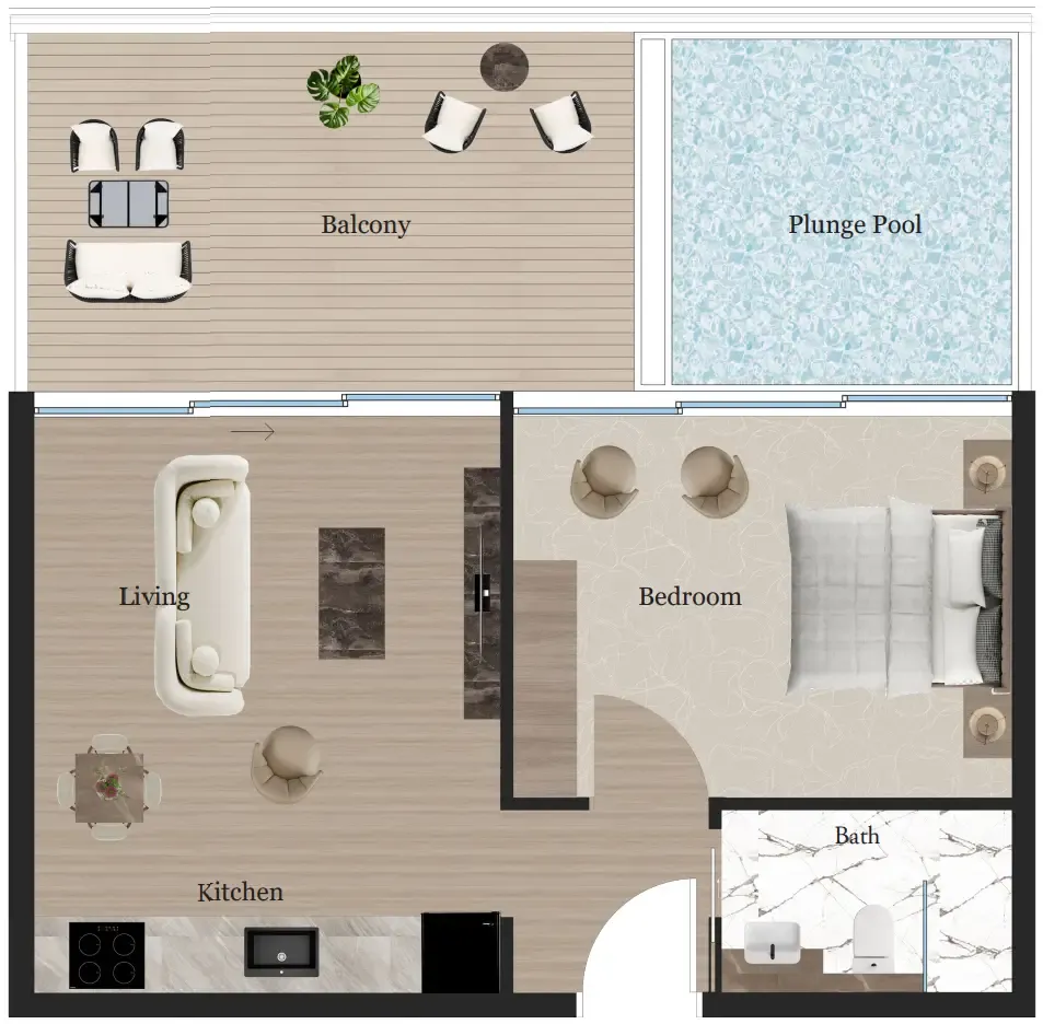 1 bedroom layout