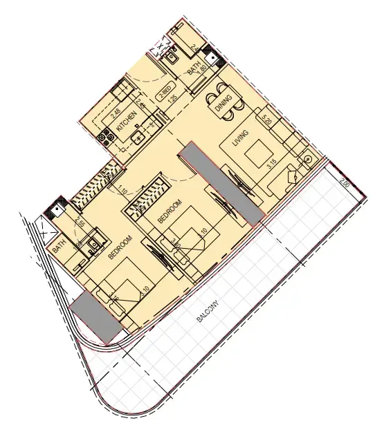 2 bedroom layout
